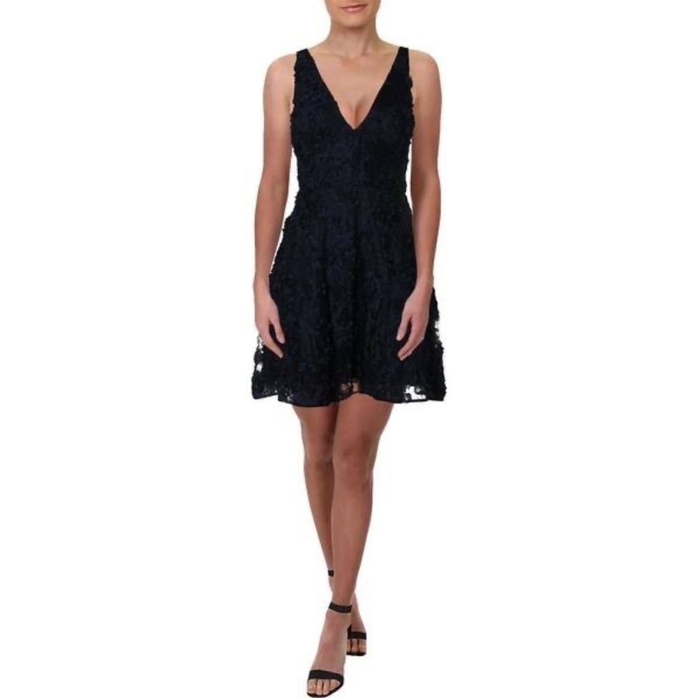Aqua Floral Appliqué Dress - Size 10